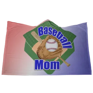 Baseball Mom Hooded Blanket, Blue