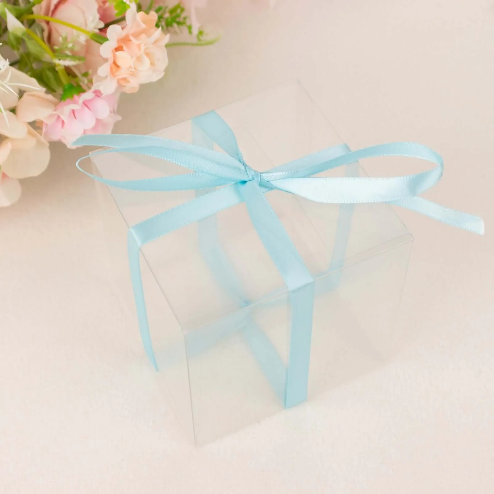 100 Yards 3 8" Baby Blue Single Face Decorative Satin Ribbon