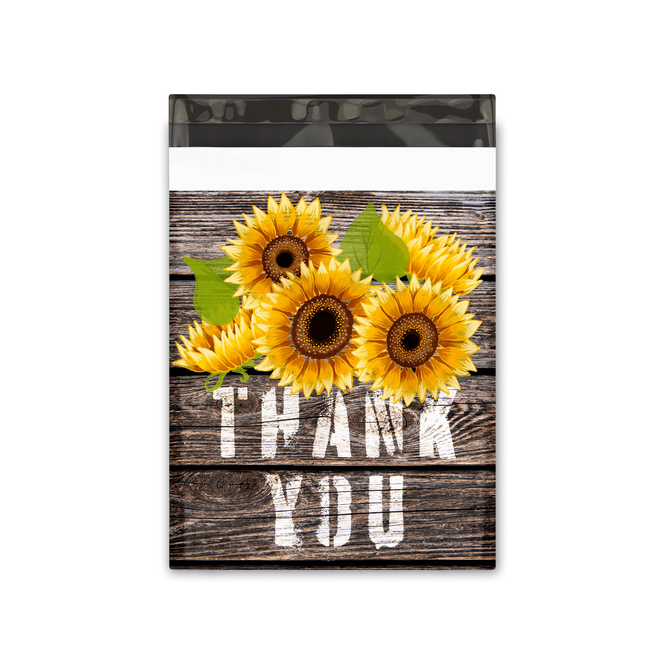 10x13 Sunflower Thank You Poly Mailers Shipping Envelopes Premium Printed Bags