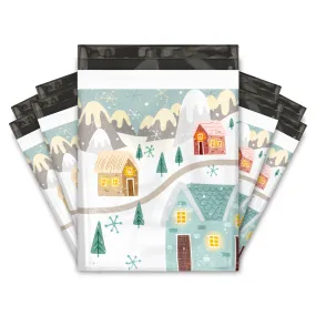 12x15" Winter Village Designer Poly Mailers Shipping Envelopes Premium Printed Bags