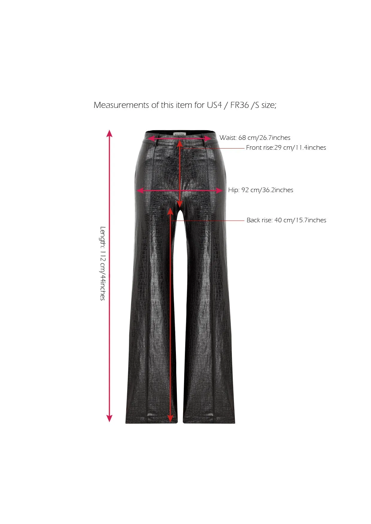 Abby Straight Cut Croc-Effect Trousers