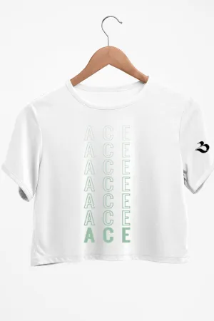 Ace Graphic Printed White Crop Top