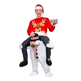 Adults Carry Me Snowman Fancy Dress Up Party Costume