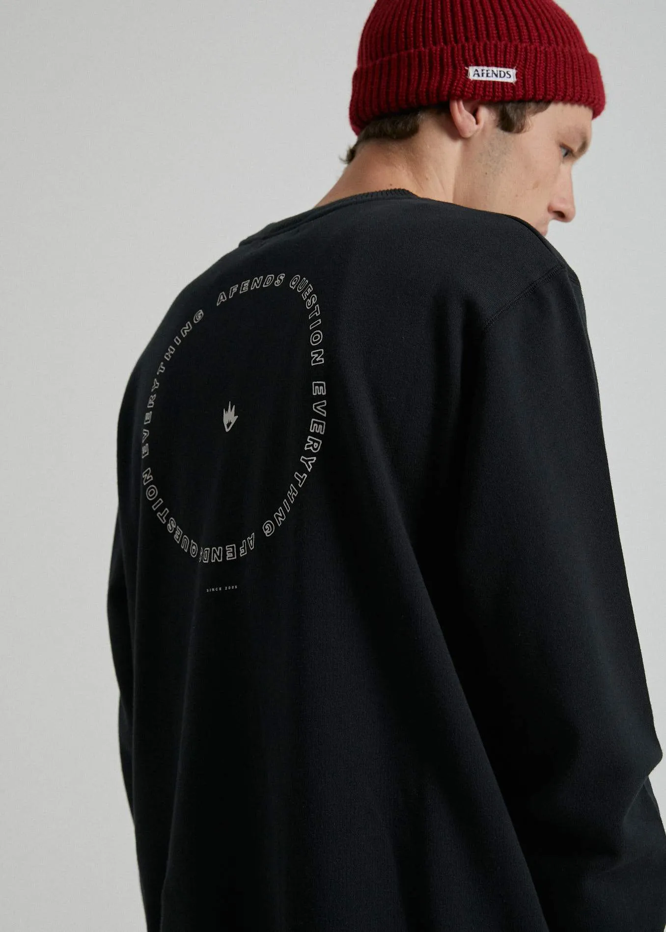 Afends Mens Circle Pit - Crew Neck - Black