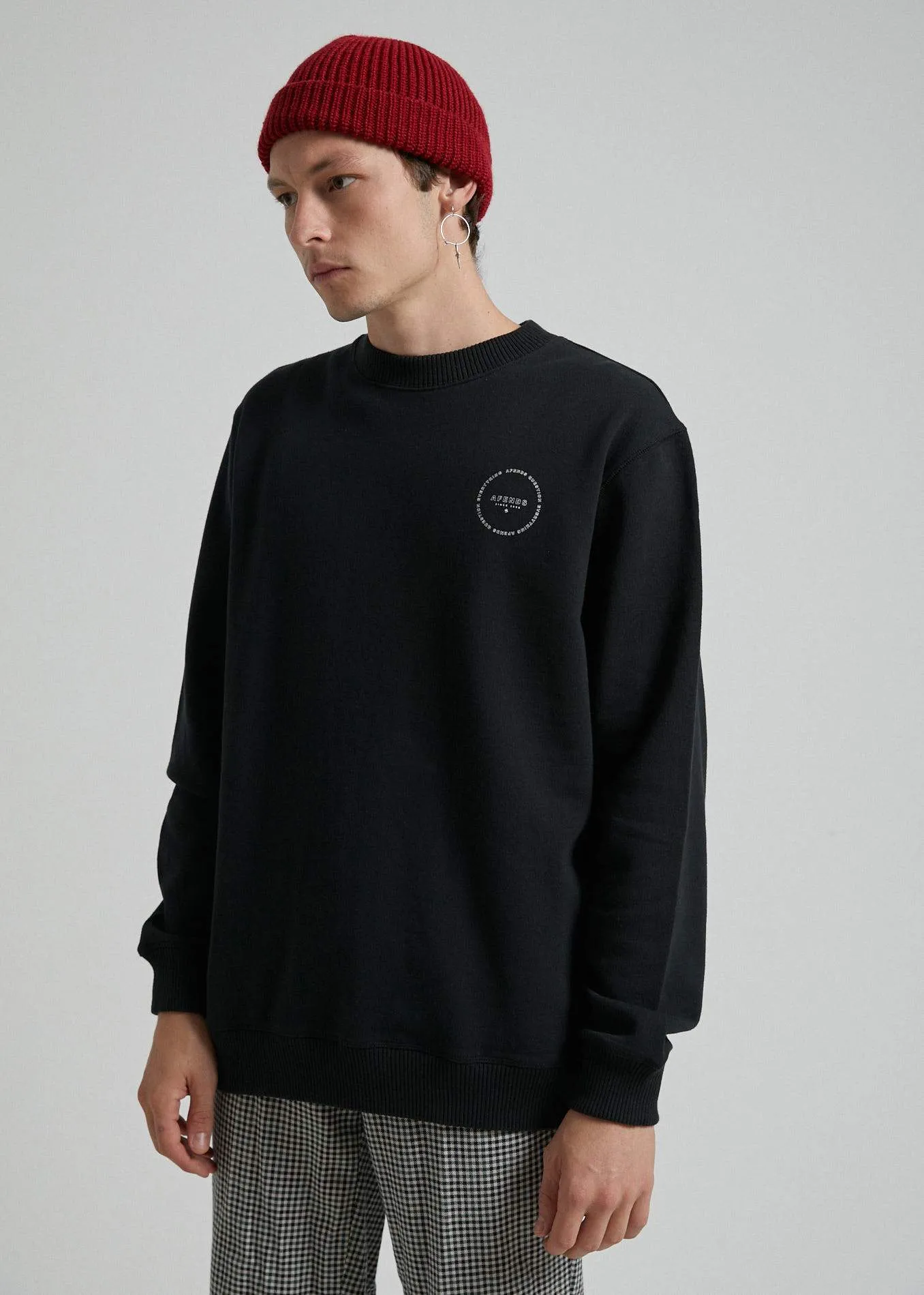 Afends Mens Circle Pit - Crew Neck - Black