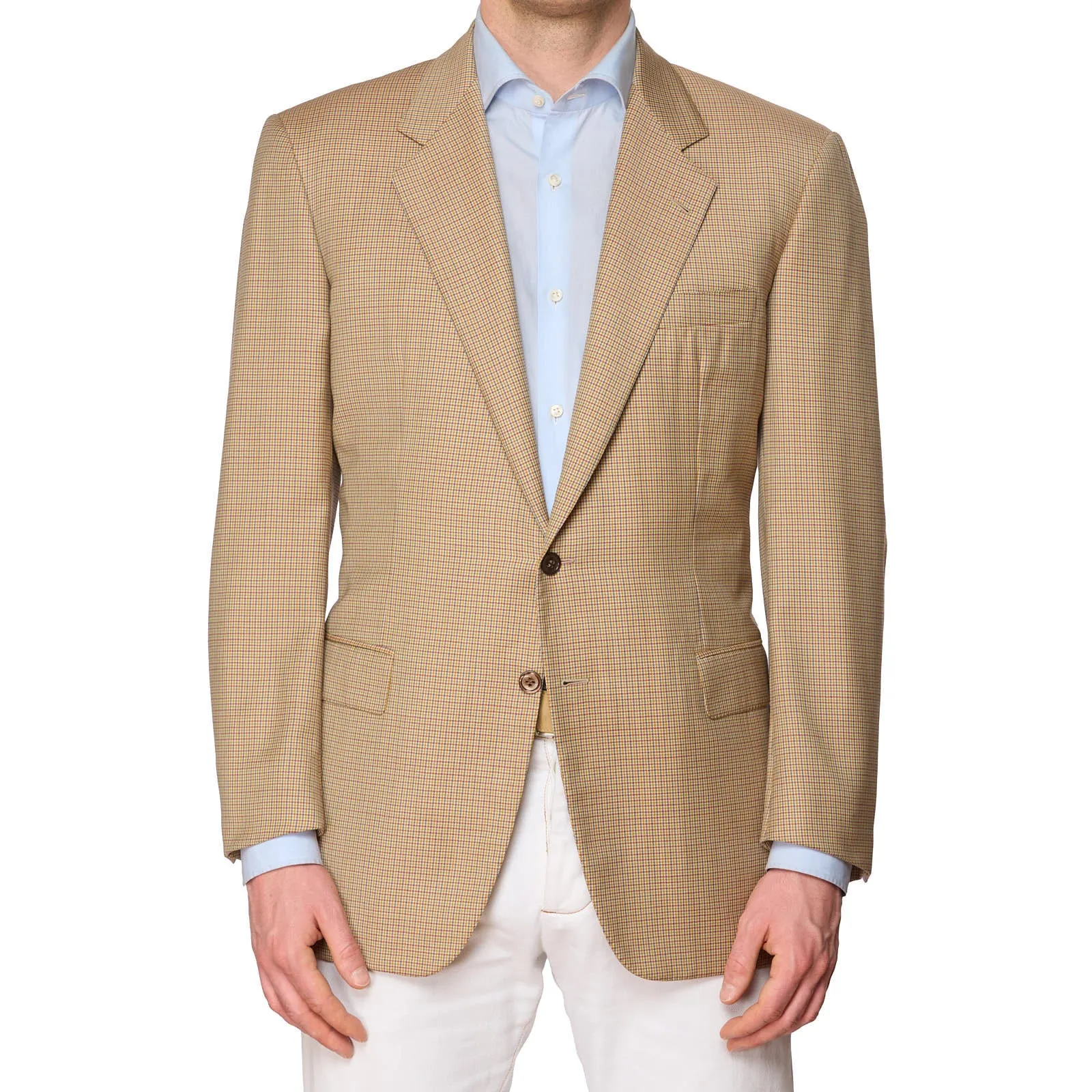 Angelo Blasi's ABLA for VANNUCCI Handmade Beige Wool Jacket EU 50 NEW US 40