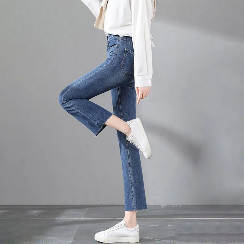 Ankle Length Wide Leg Denim Pants