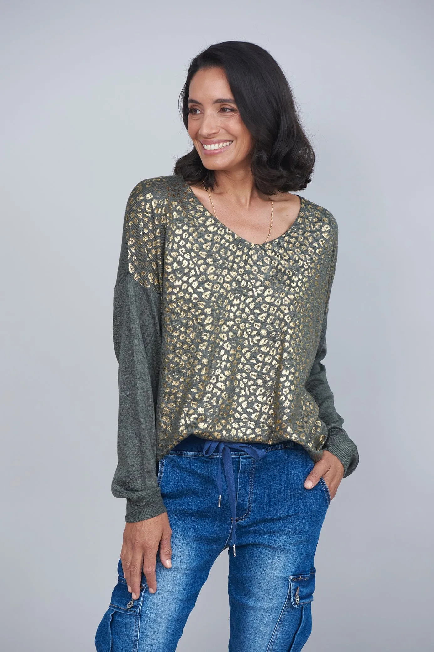 Araya Animal Print Jumper Olive