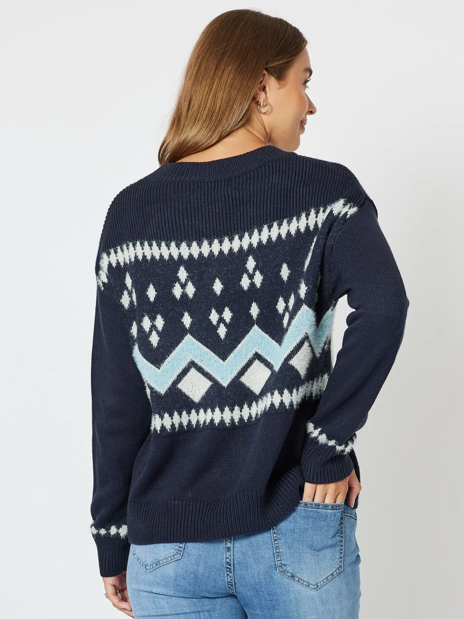 Aspen Fairisle Knit Jumper - Midnight