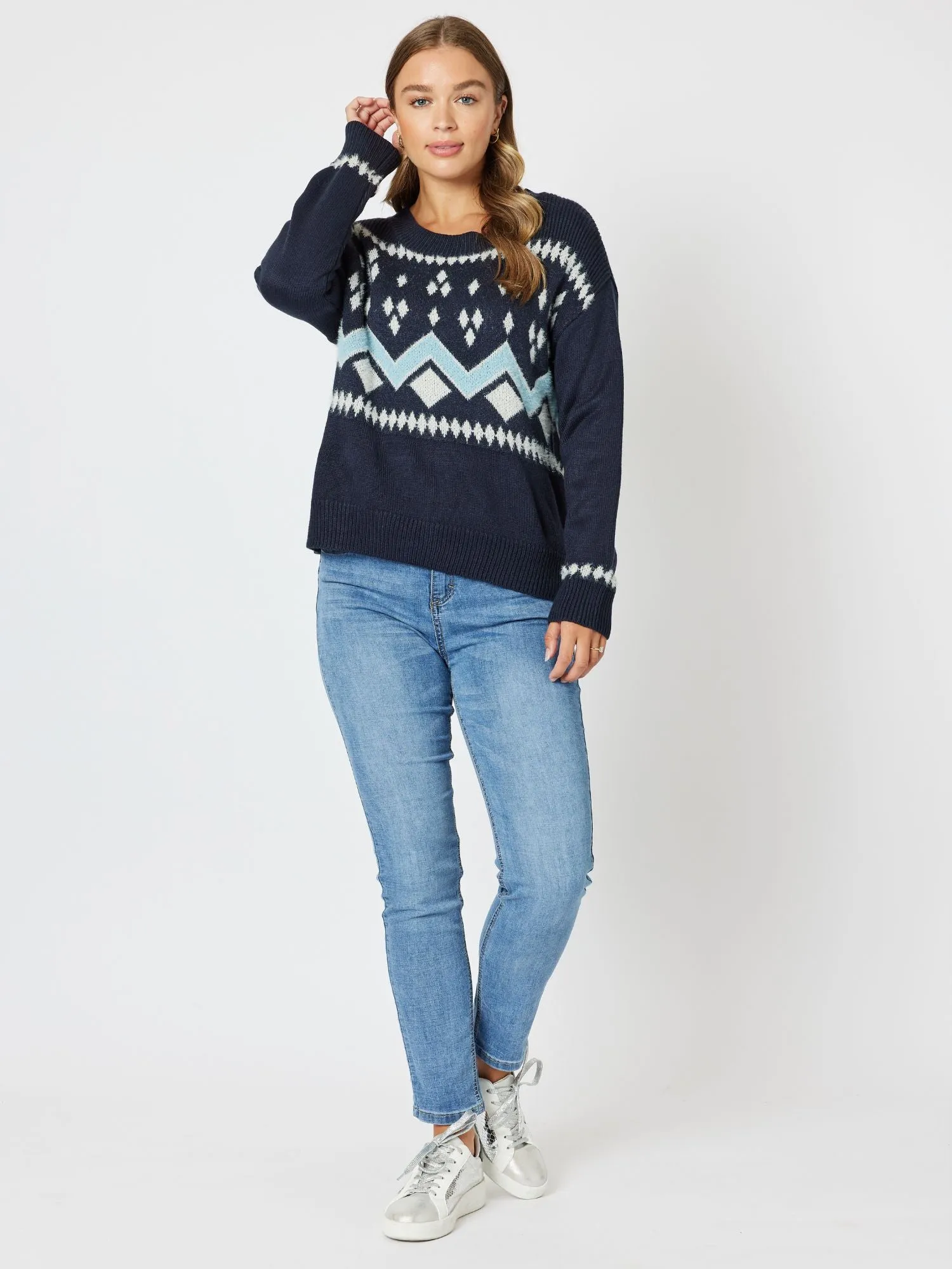 Aspen Fairisle Knit Jumper - Midnight