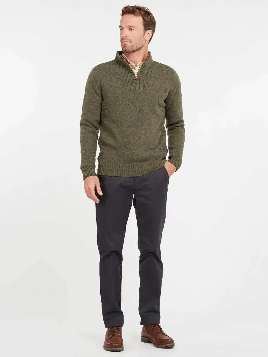 BARBOUR Nelson Essential Half Zip Jumper - Mens - Seaweed