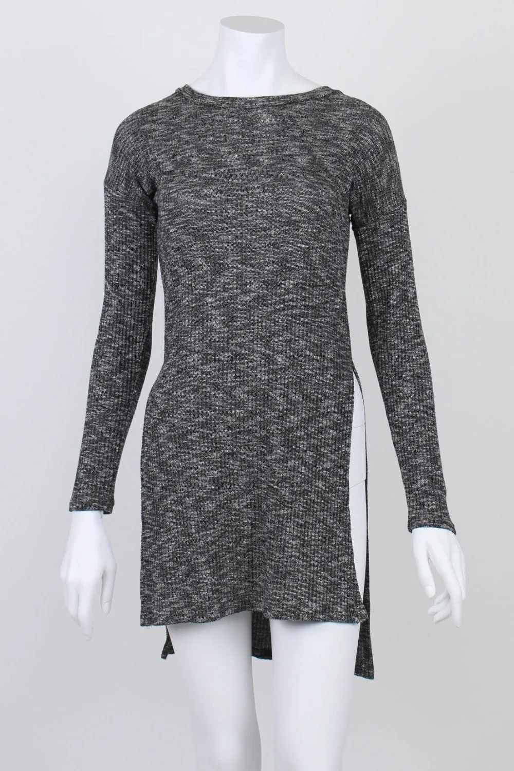 Bardot Grey Ribbed Side Split Jumper 6