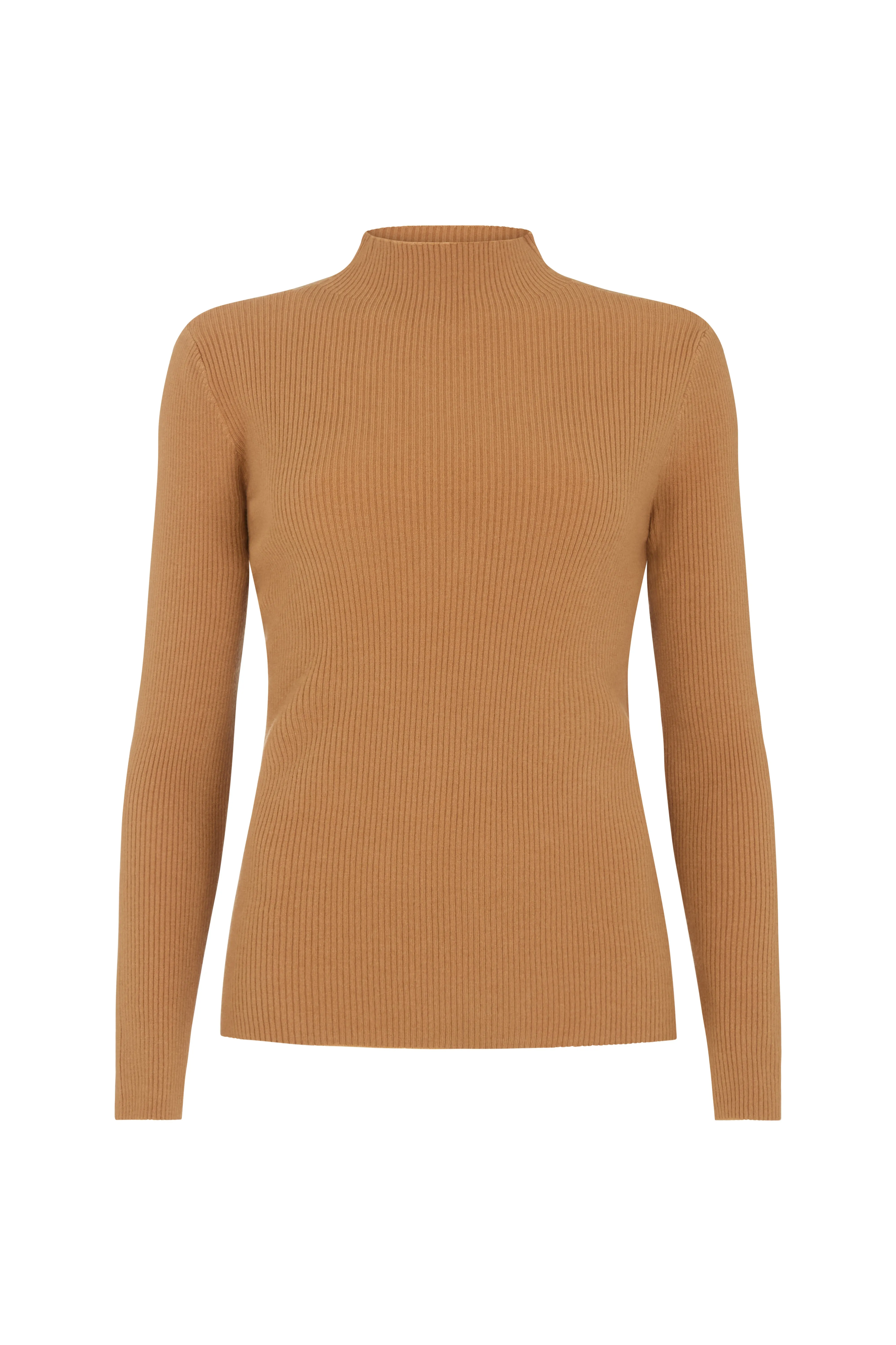 Beatrice Roll Neck Jumper In Brown