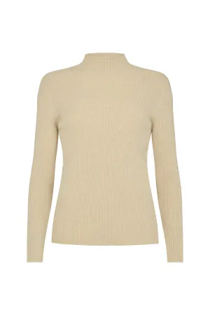 Beatrice Roll Neck Jumper In Cream