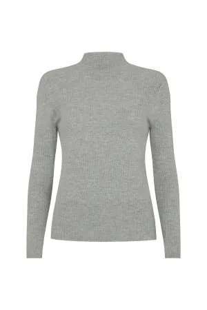 Beatrice Roll Neck Jumper In Grey