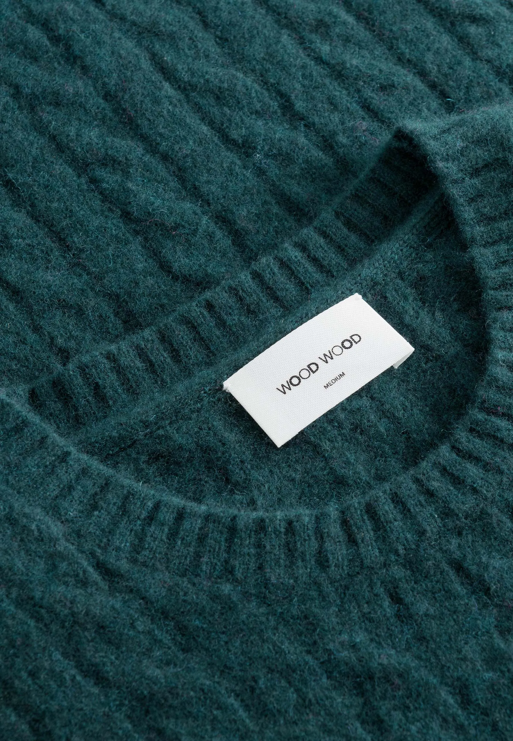 Beckett Lambswool Cable Jumper - dark emerald