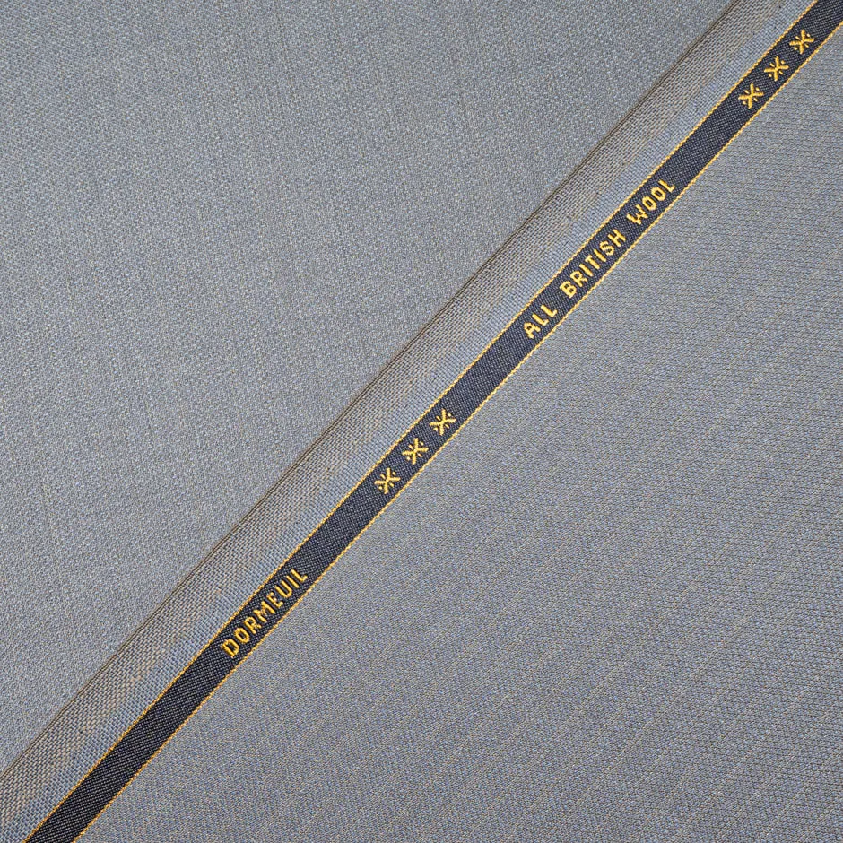 Beige Pinstripe Grey Superfine Pure Wool Suiting