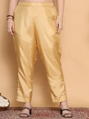 Beige Silk Pants