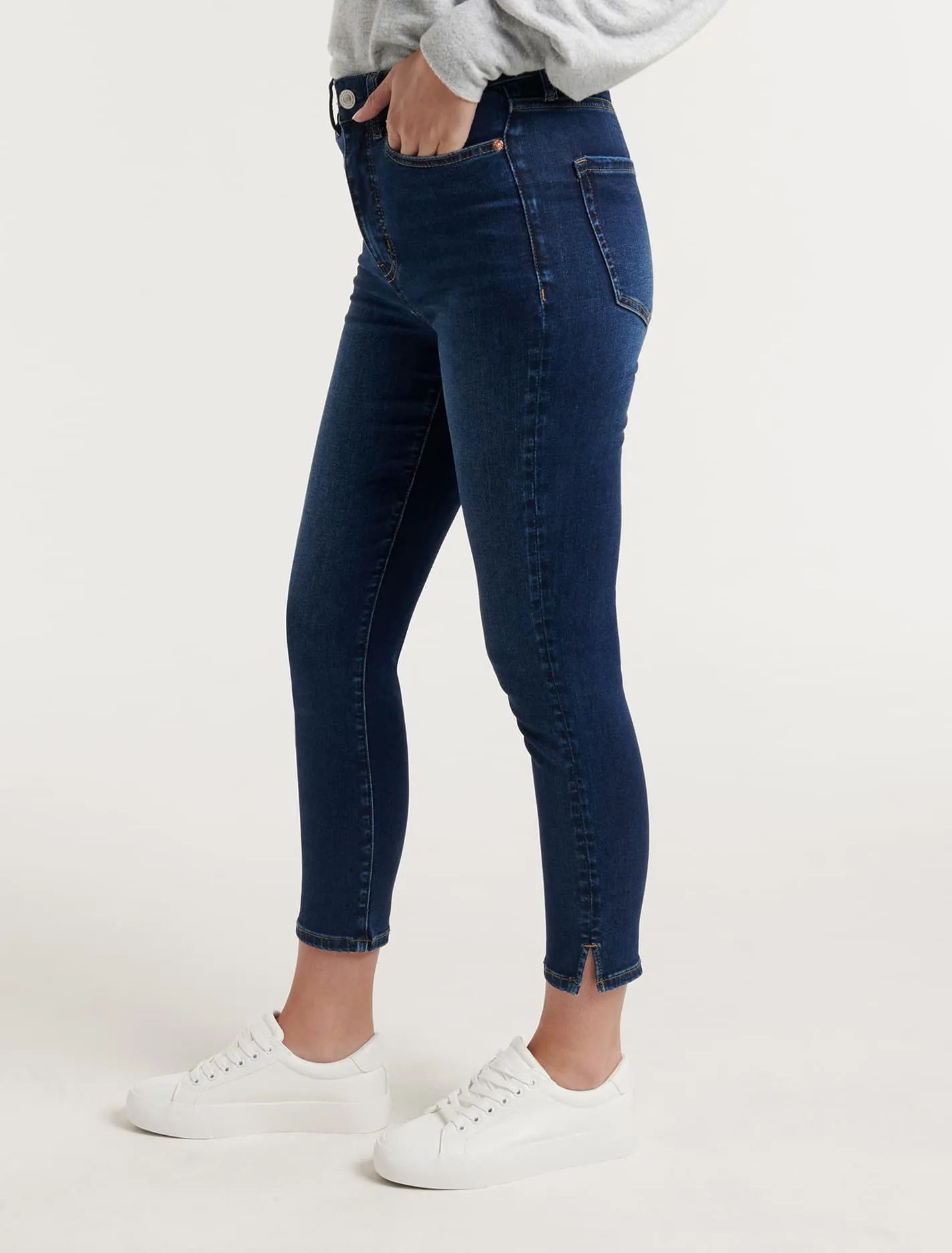 Bella Cropped High Rise Split Hem Jean