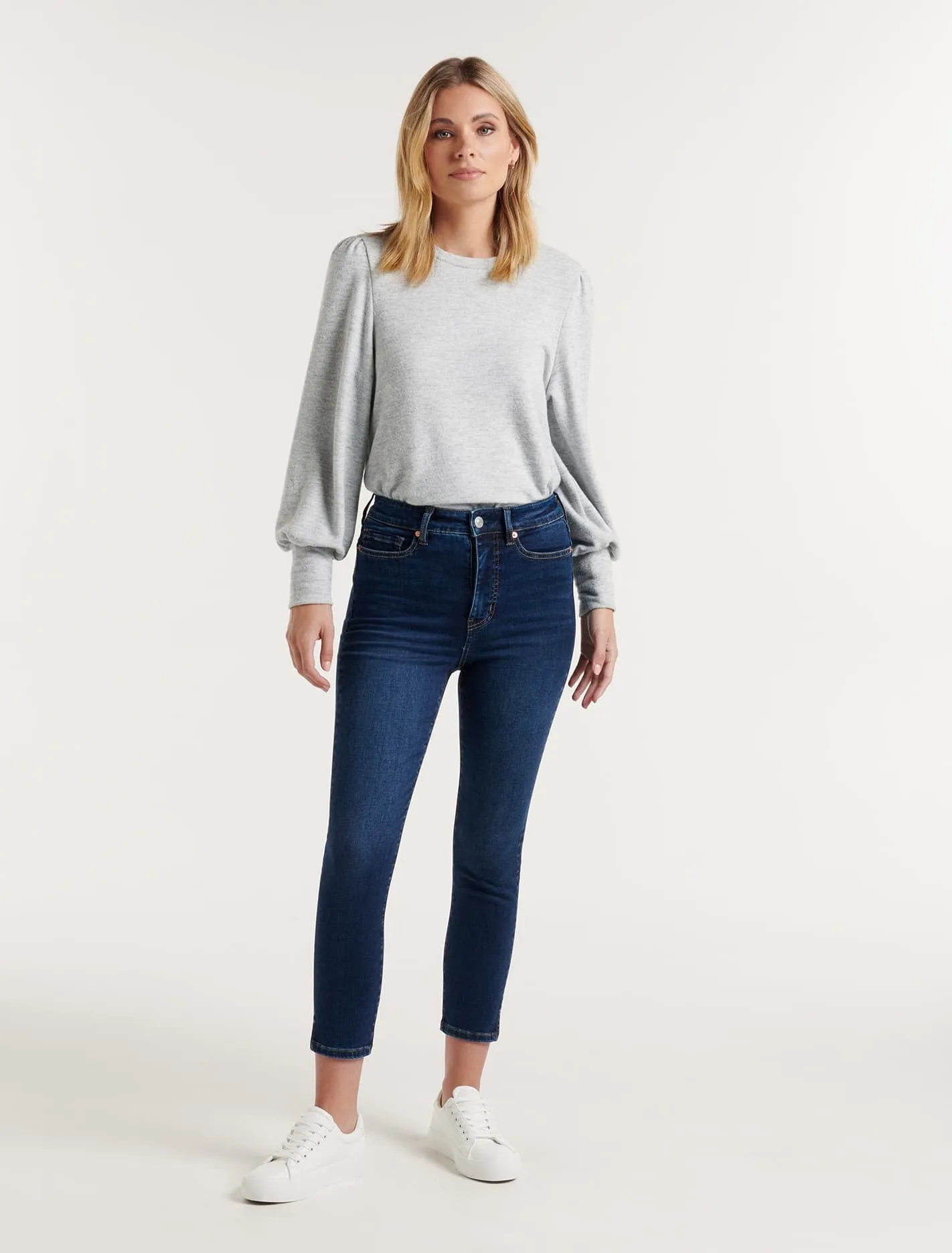 Bella Cropped High Rise Split Hem Jean