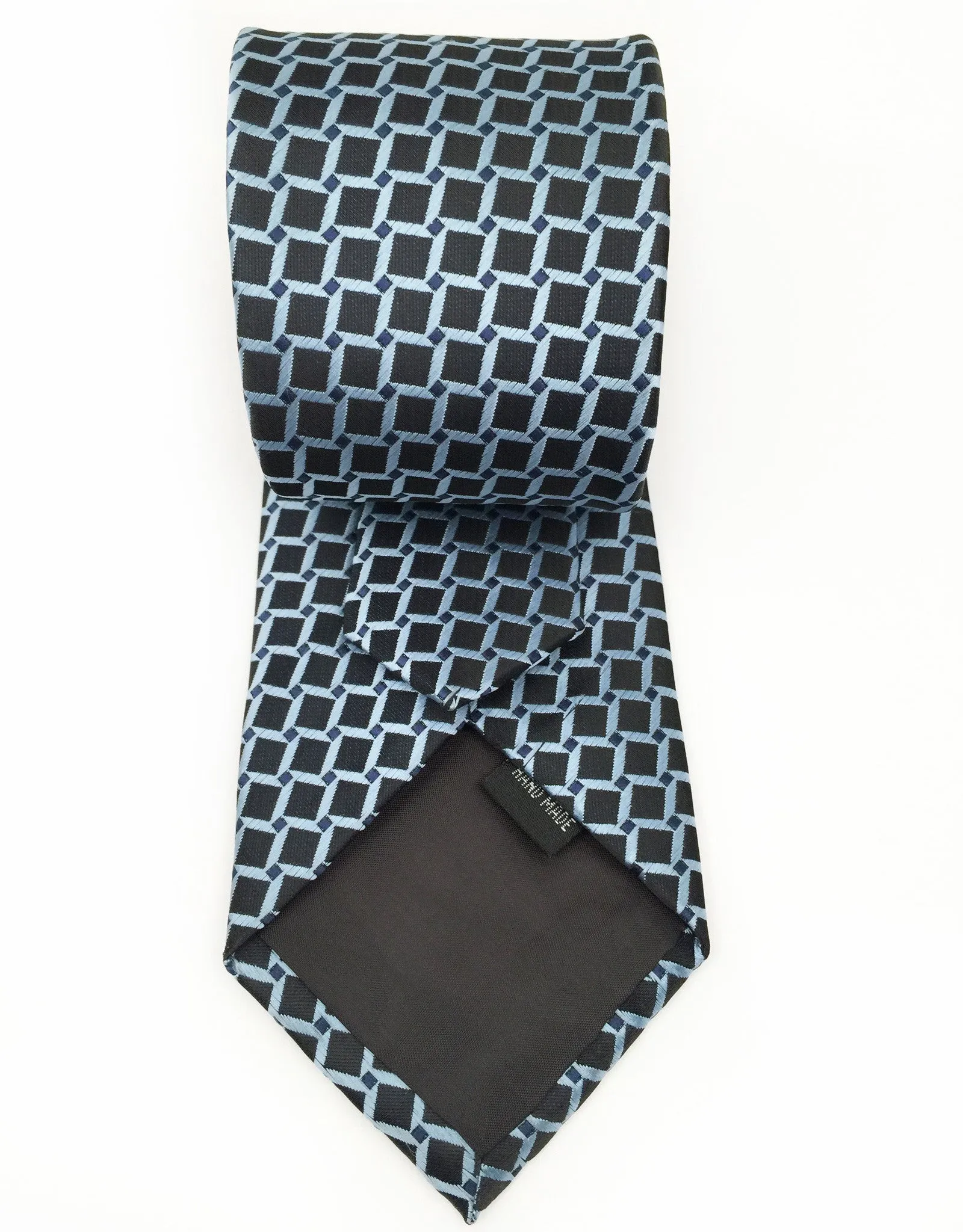 Black & Light Blue Geometric Tie