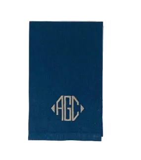 Black and Navy Hemstitch Guest Towel