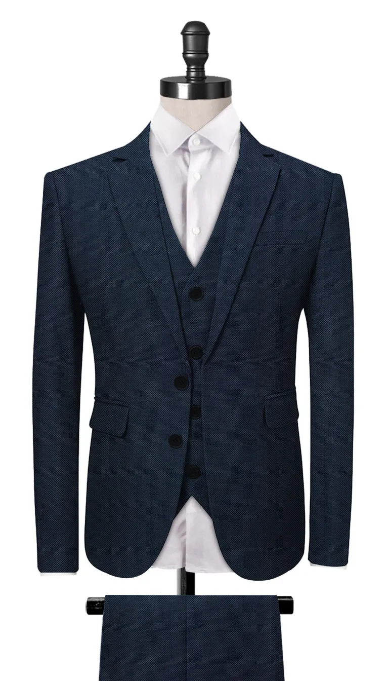 Blue Birdseye 3-Piece Suit