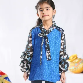 BLUE GIRLS WESTERN TOP