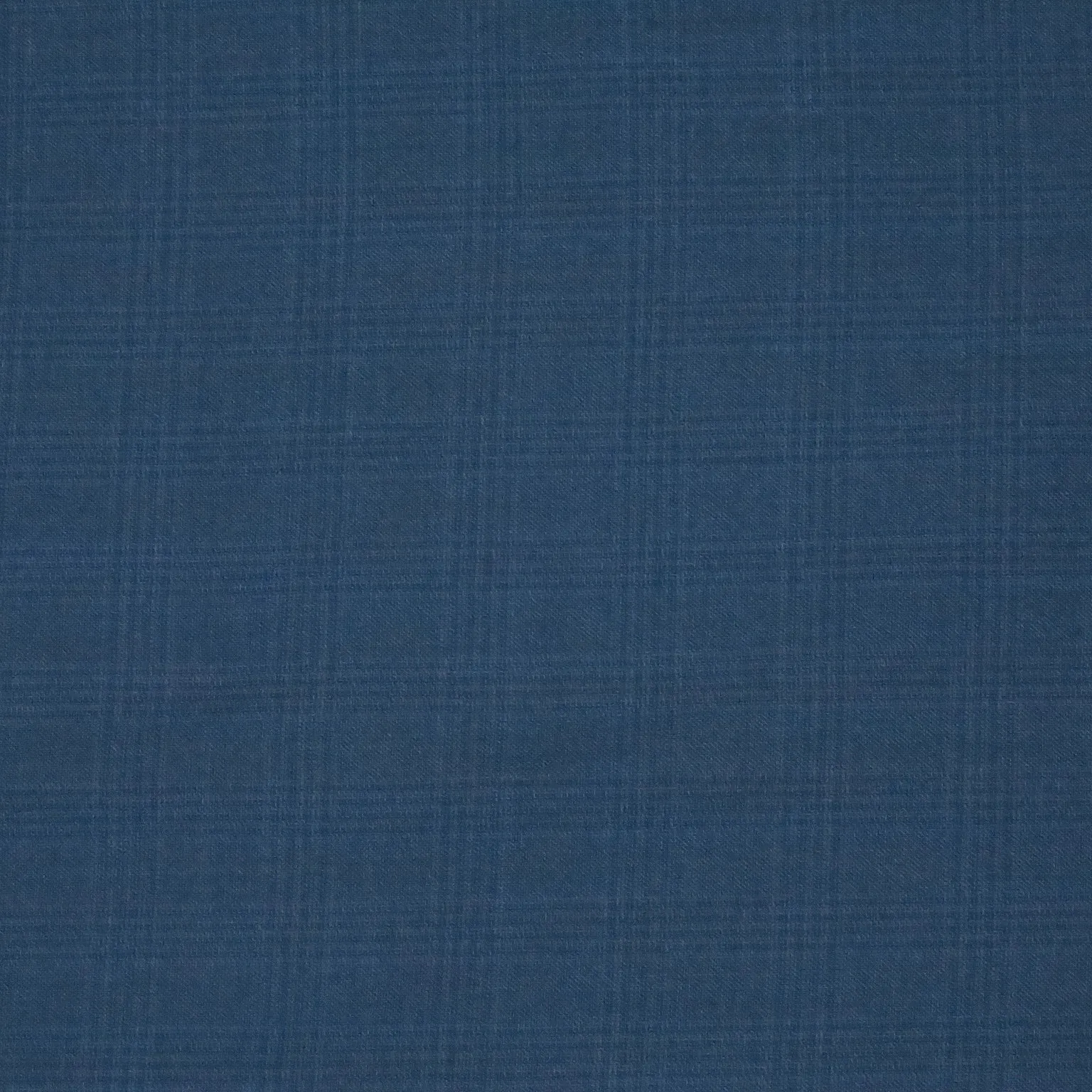 Blue Medium Glen Check with Black Stripe SCABAL Super 130's Wool Fabric