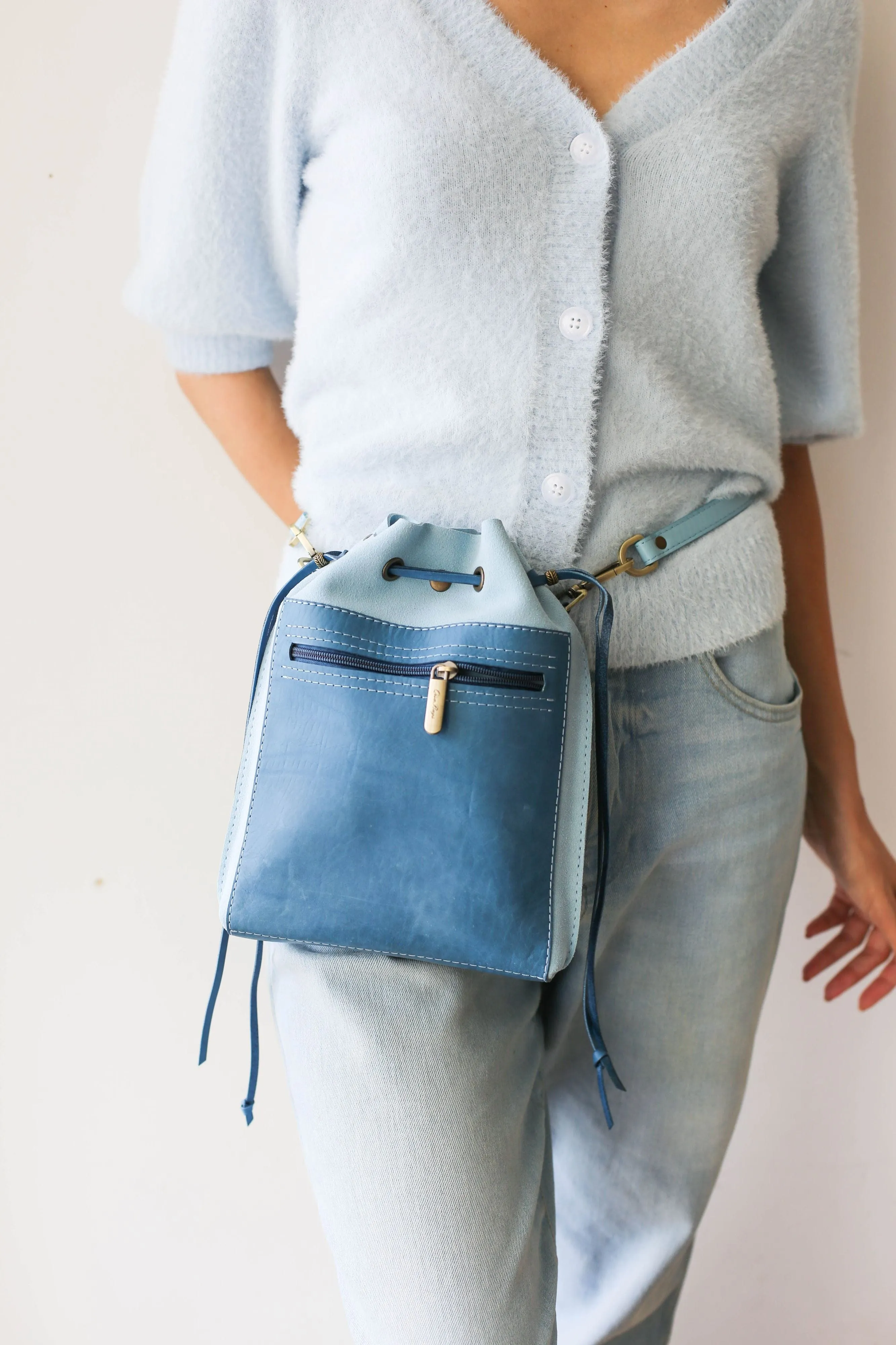 Blue Mini Leather Bag