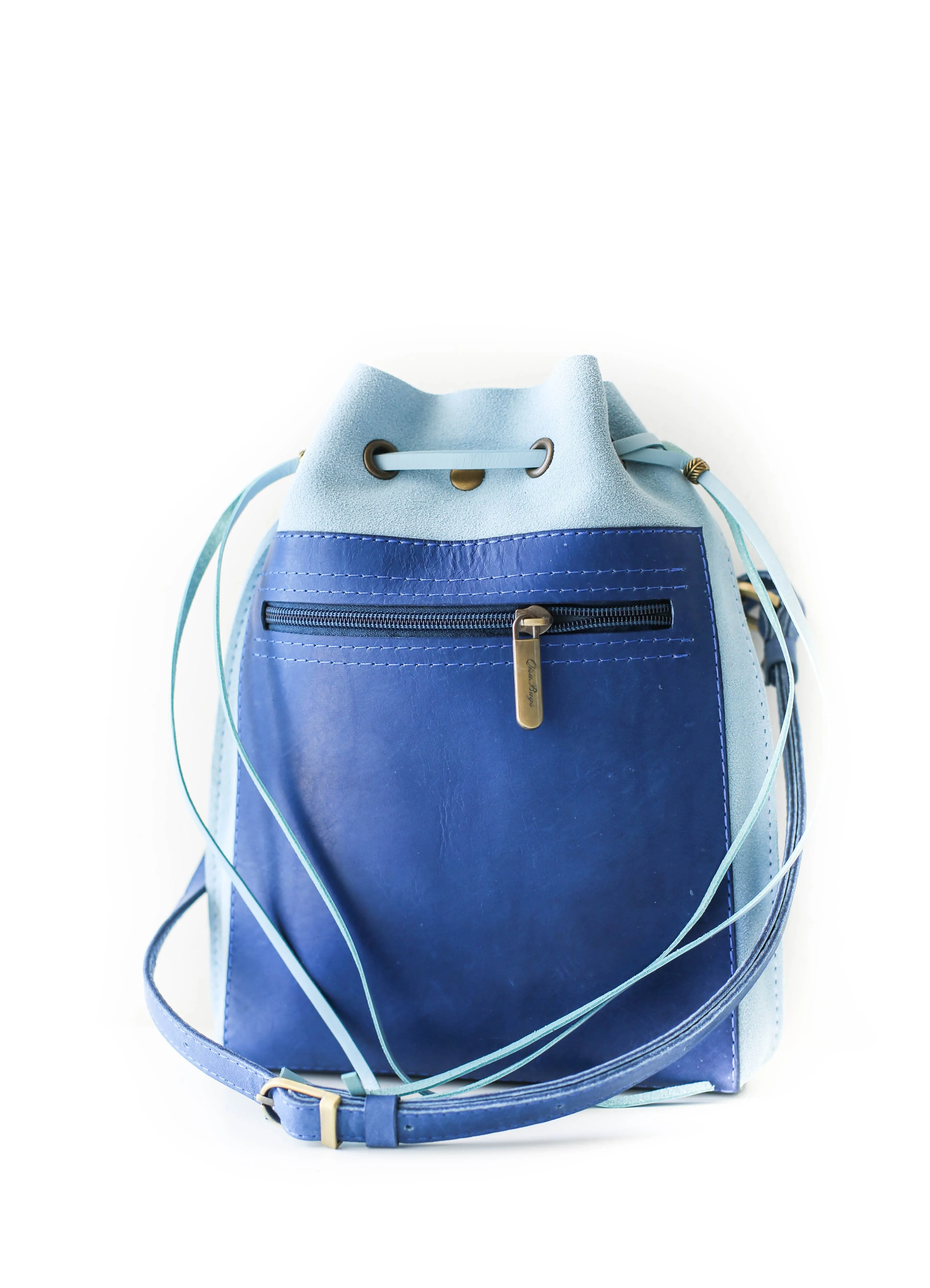 Blue Mini Leather Bag