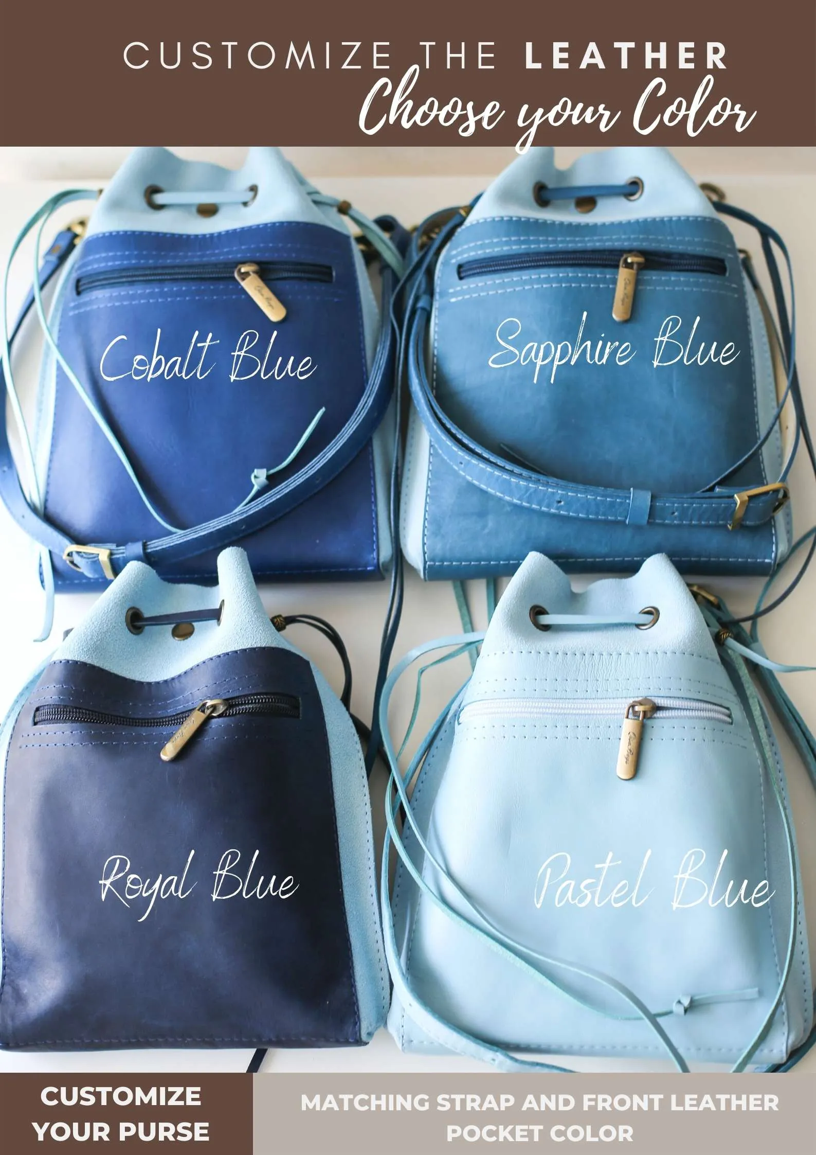 Blue Mini Leather Bag