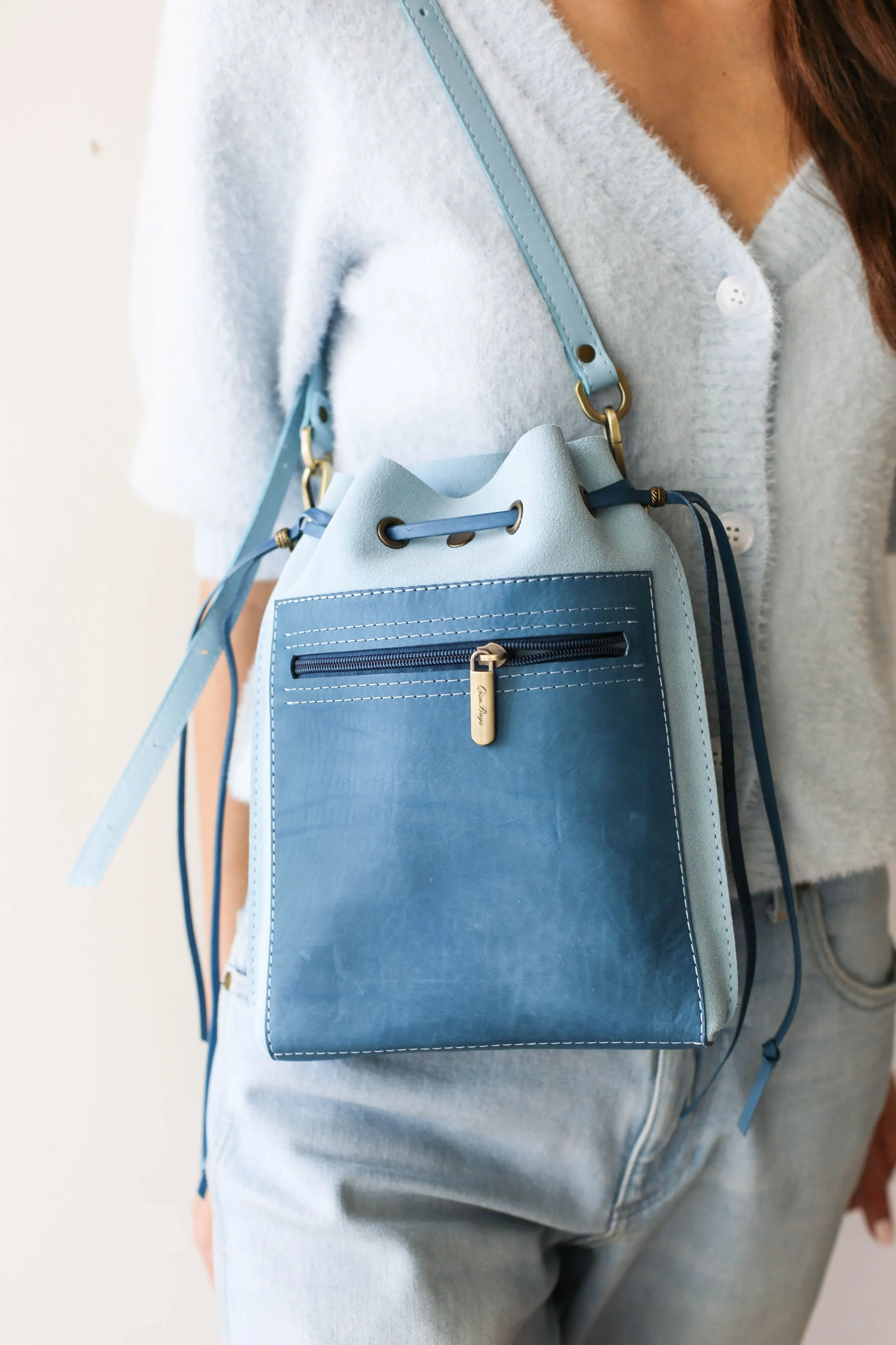 Blue Mini Leather Bag