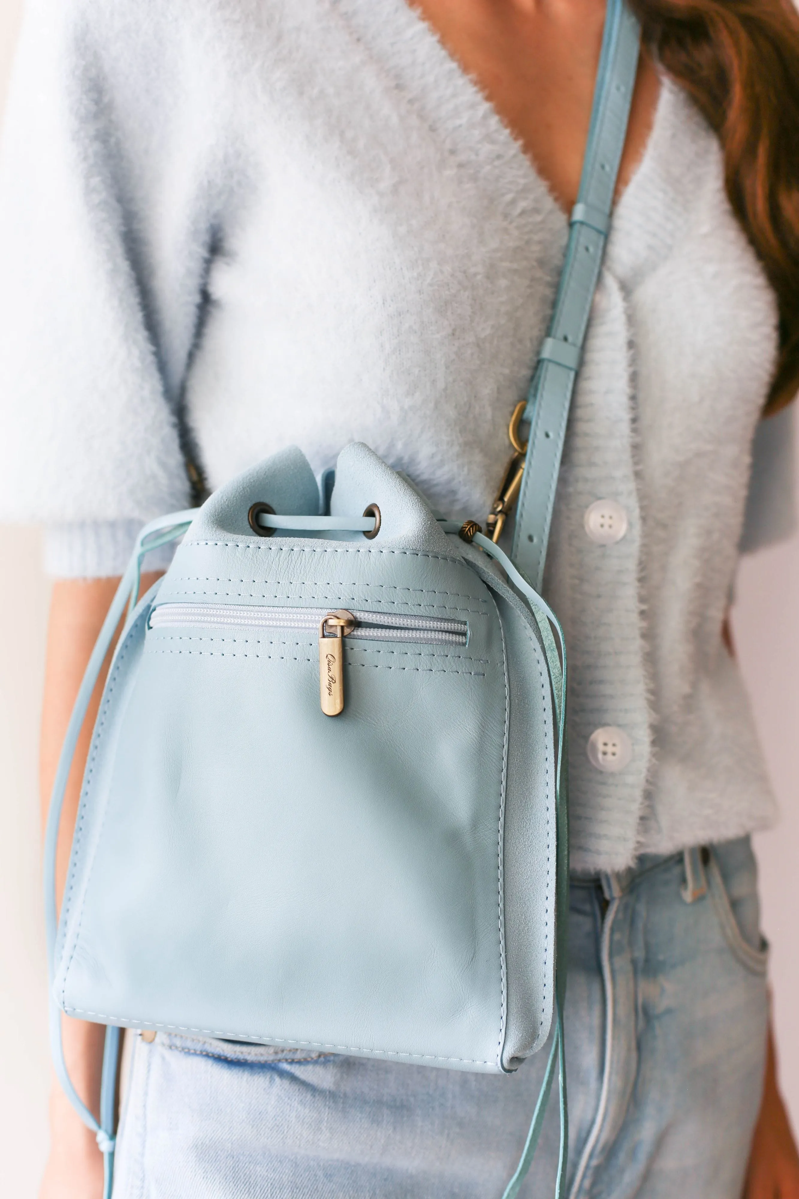 Blue Mini Leather Bag