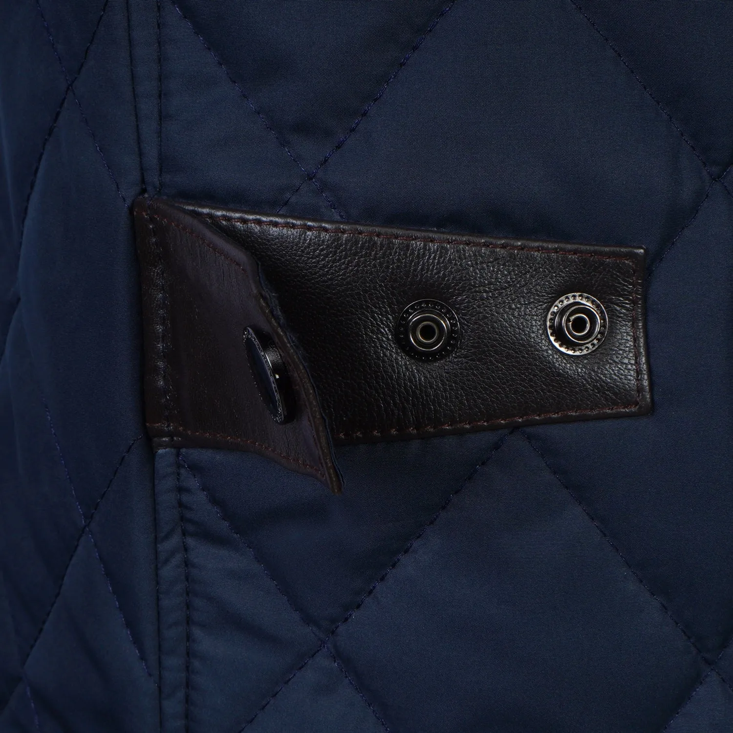 Blue Puffer Jacket With Chest Flap Pocket