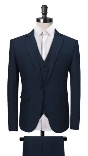 Blue Sharkskin 3-Piece Suit