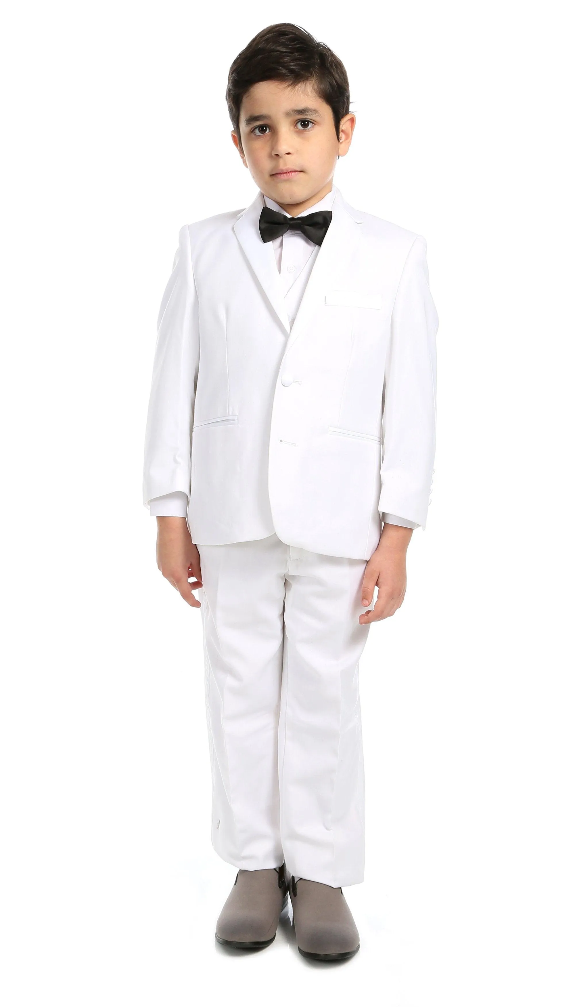 Boys KTUX Modern Fit Notch Lapel 3 Piece White Tuxedo Set