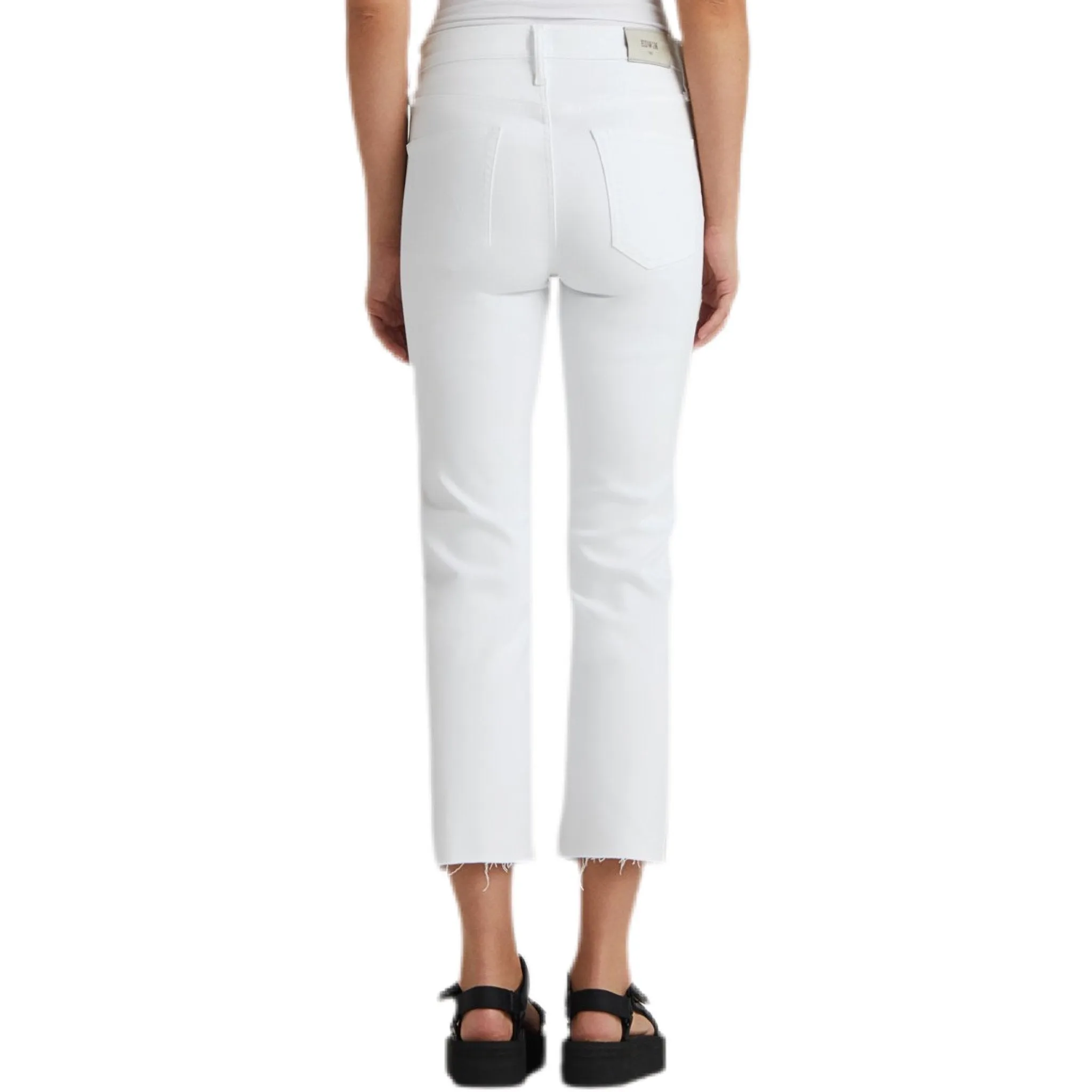 Bree Crop Straight Mid Rise - Optic White.