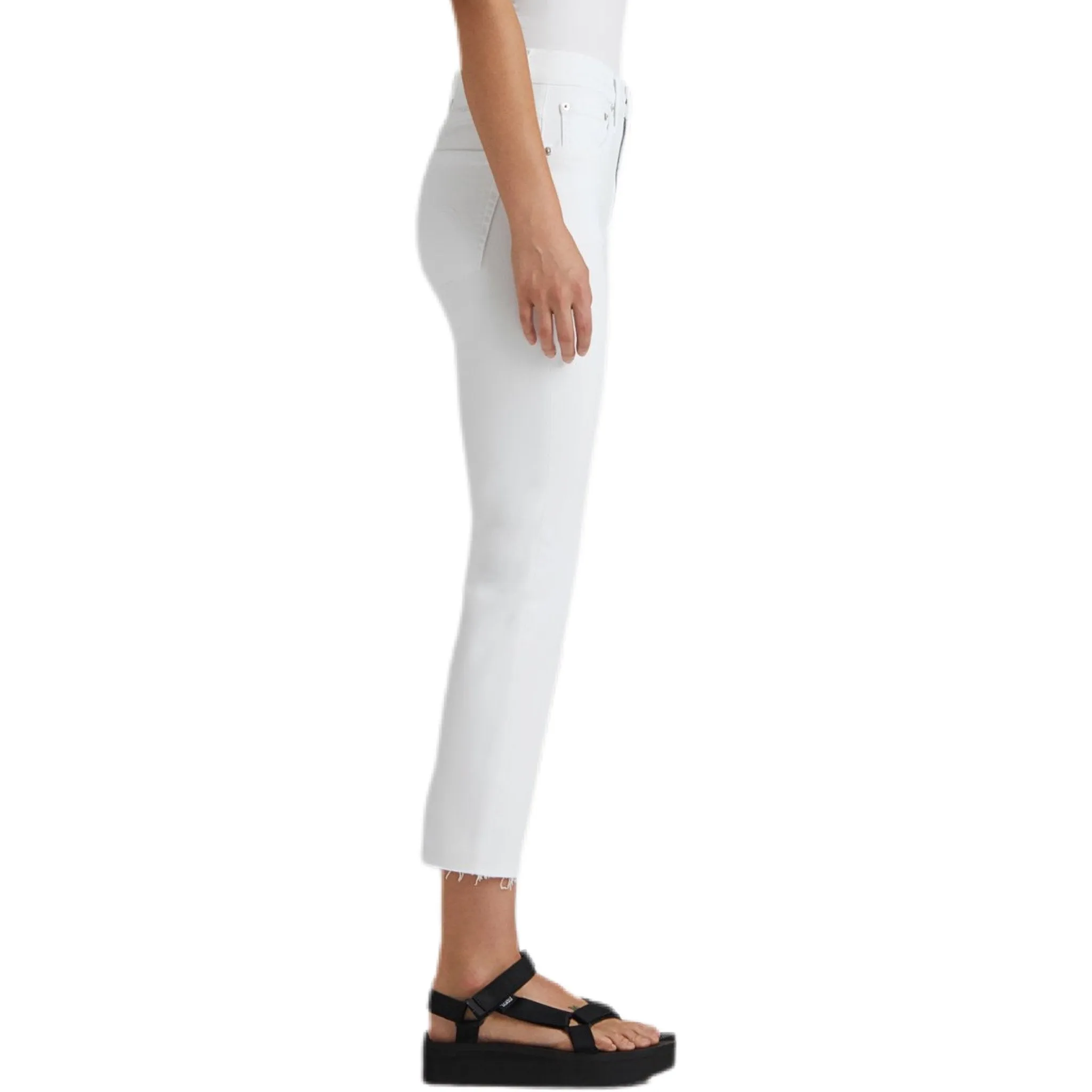 Bree Crop Straight Mid Rise - Optic White.