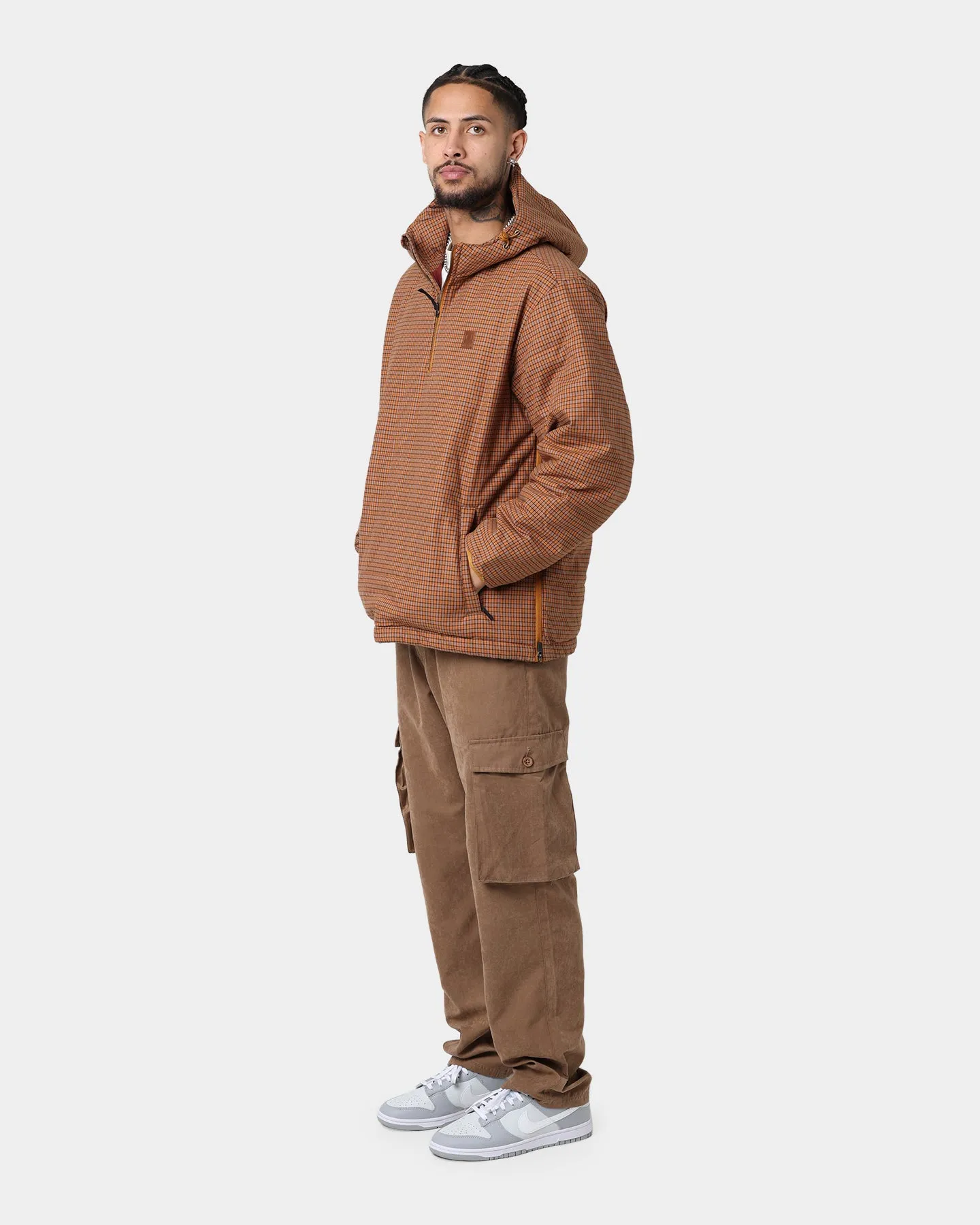 Brixton Cass Half Zip Puffer Jacket Brick