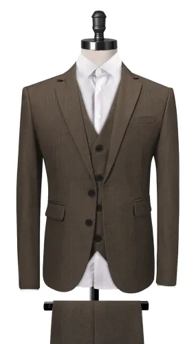 Brown Sharkskin 3-Piece Suit