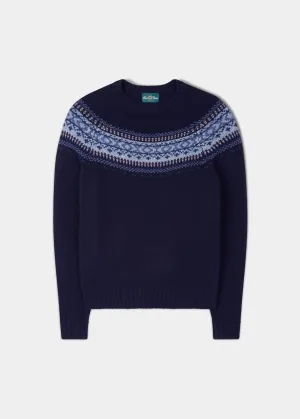 Buckie Shetland Fair Isle Yolk Crew Neck - Concord Base