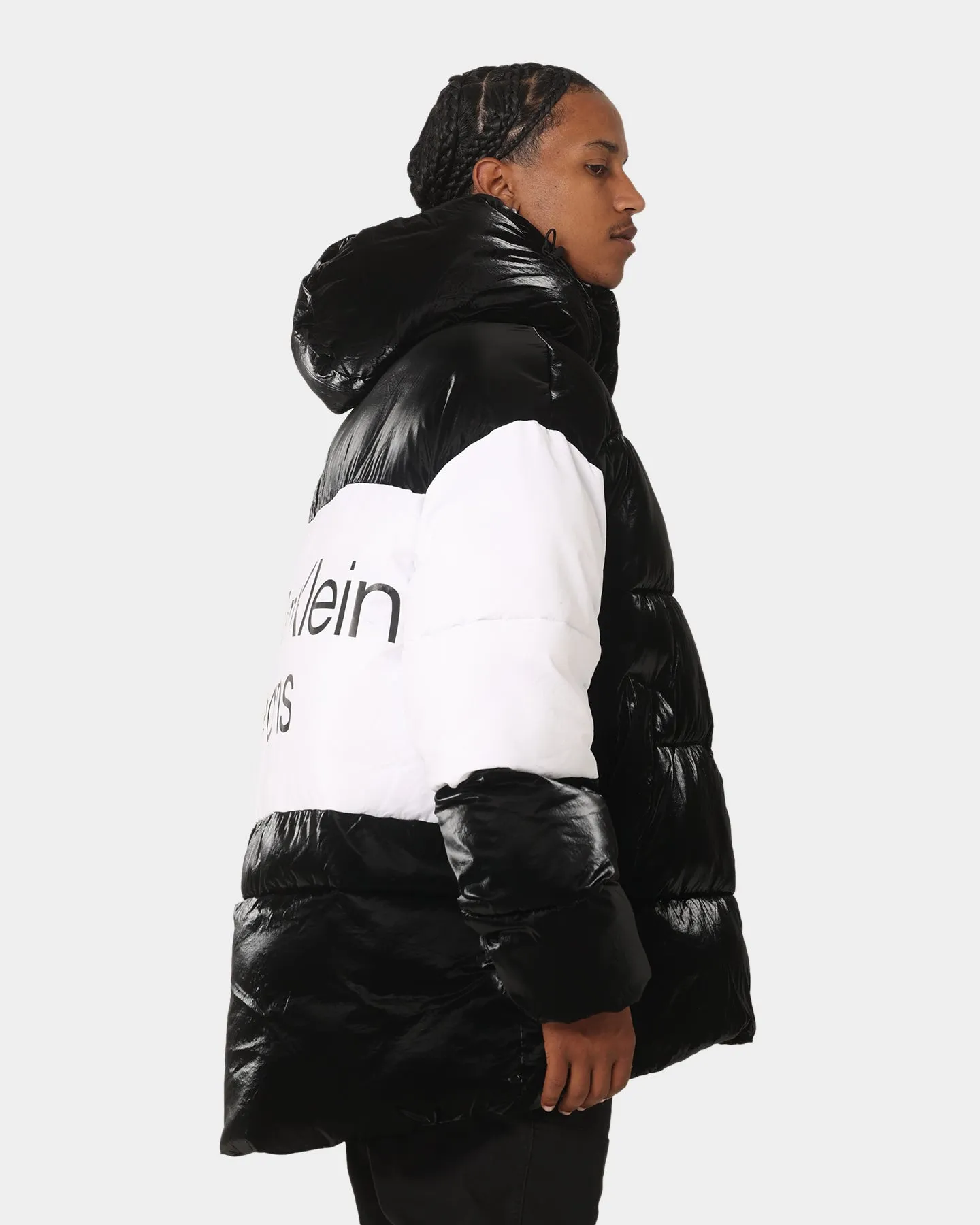 Calvin Klein Bold Logo Colourblock Puffer Jacket Ck Black/Bright White