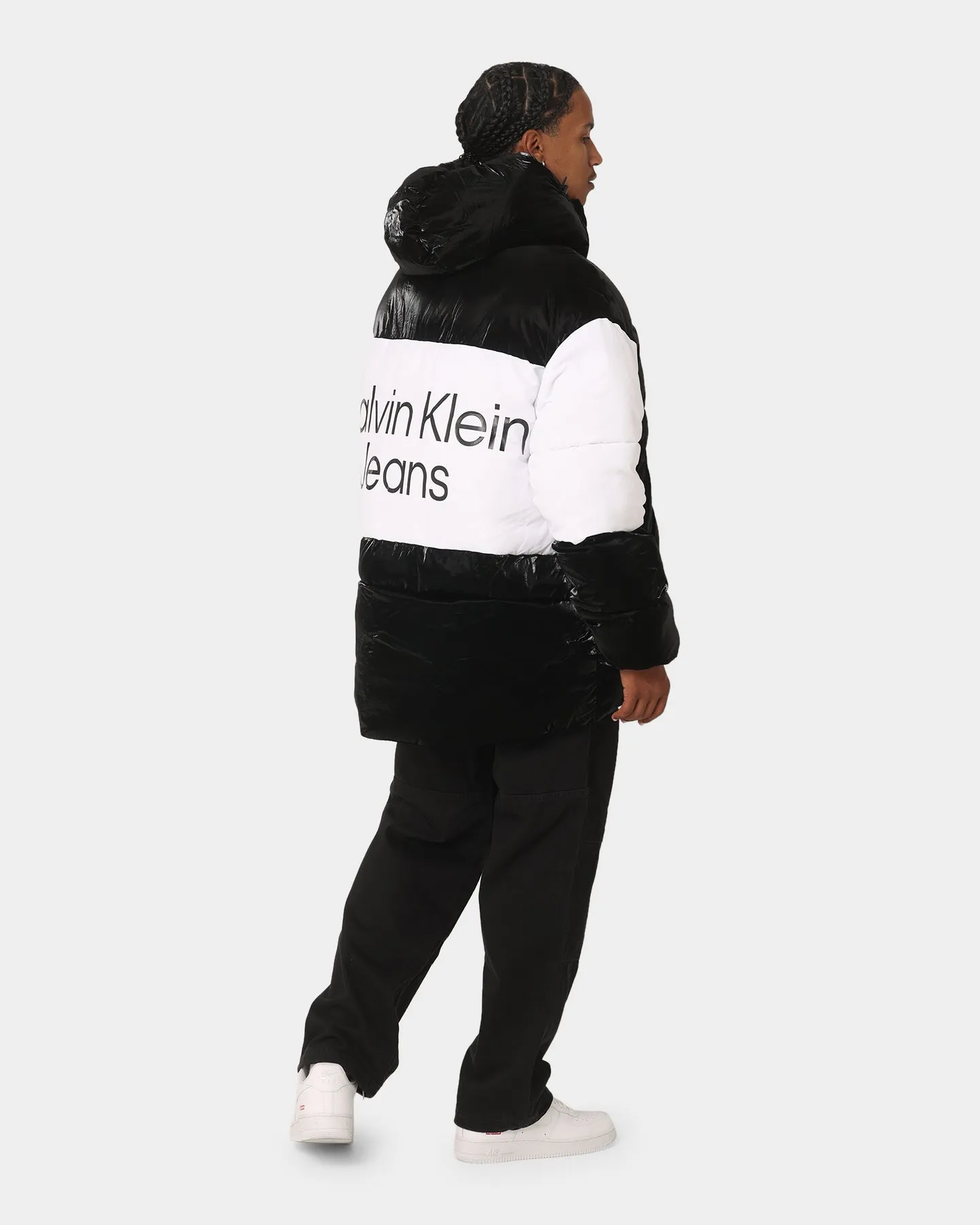 Calvin Klein Bold Logo Colourblock Puffer Jacket Ck Black/Bright White