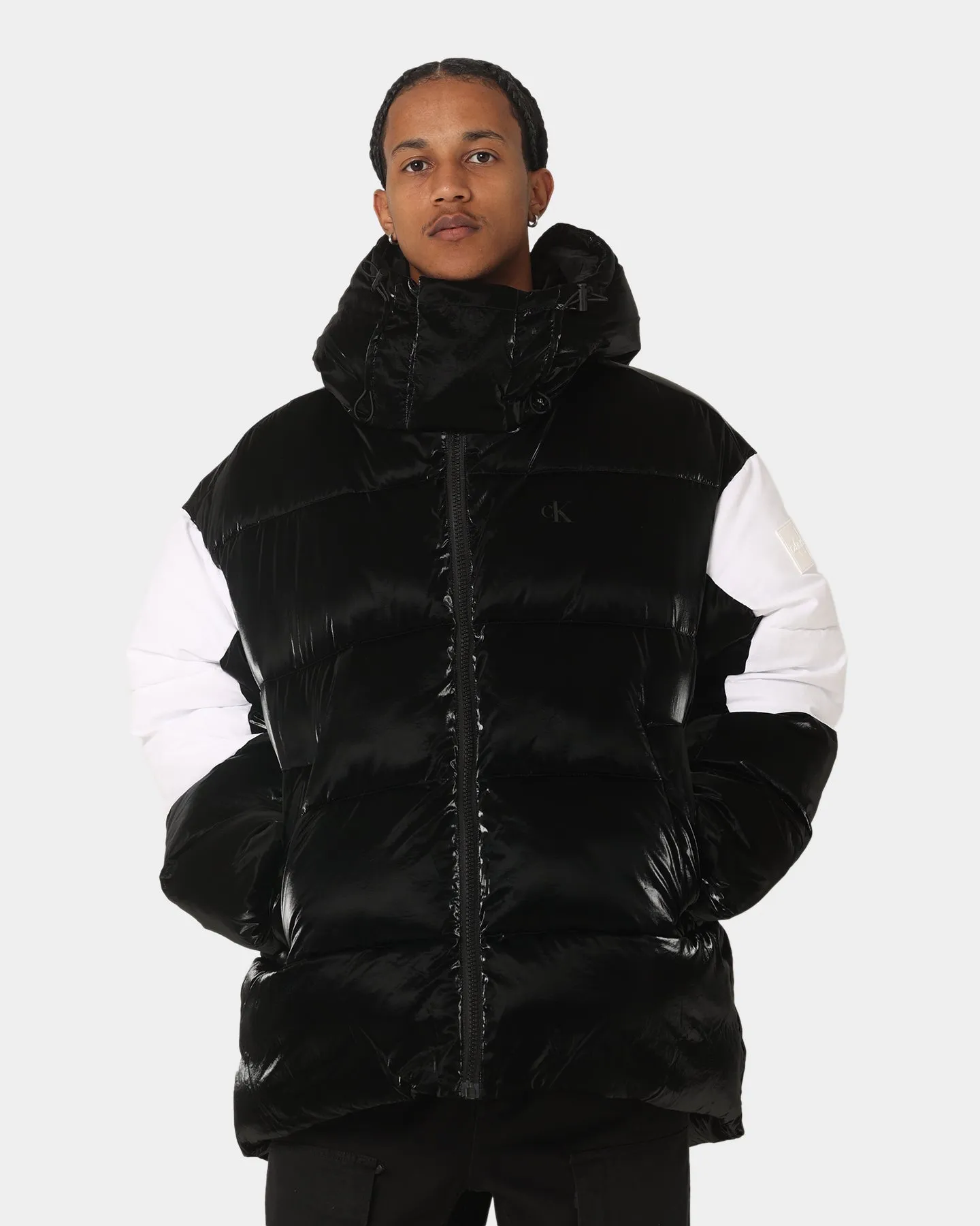 Calvin Klein Bold Logo Colourblock Puffer Jacket Ck Black/Bright White