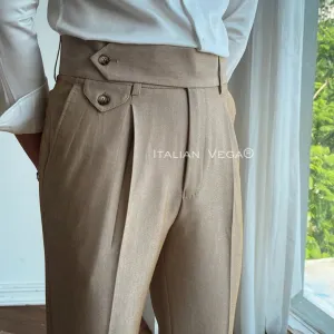 Camel Signature Flap Formal Gurkha Pants by ITALIAN VEGA®