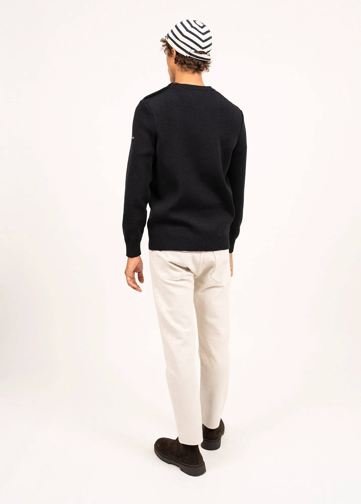 Cancale sailor jumper - regular fit, in pure new wool (NAVY)