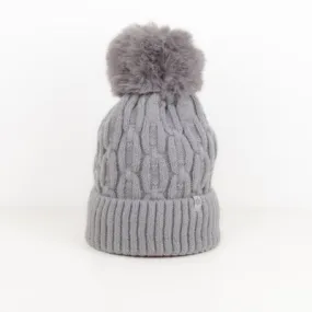 Caracol Knitted Touque w/ Pom Pom 8002-GRY Grey