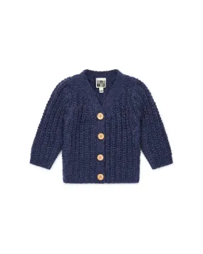 Cardigan Uni En Laine Mélangée Bébé