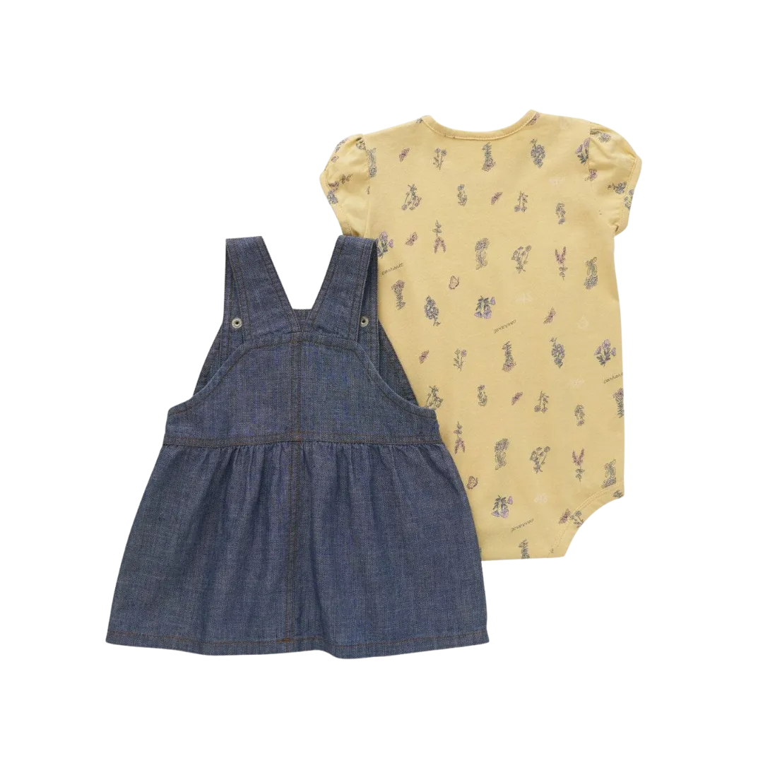 Carhartt Kid's Short Sleeve Print Infant Denim Jumper Set And Bodysuit